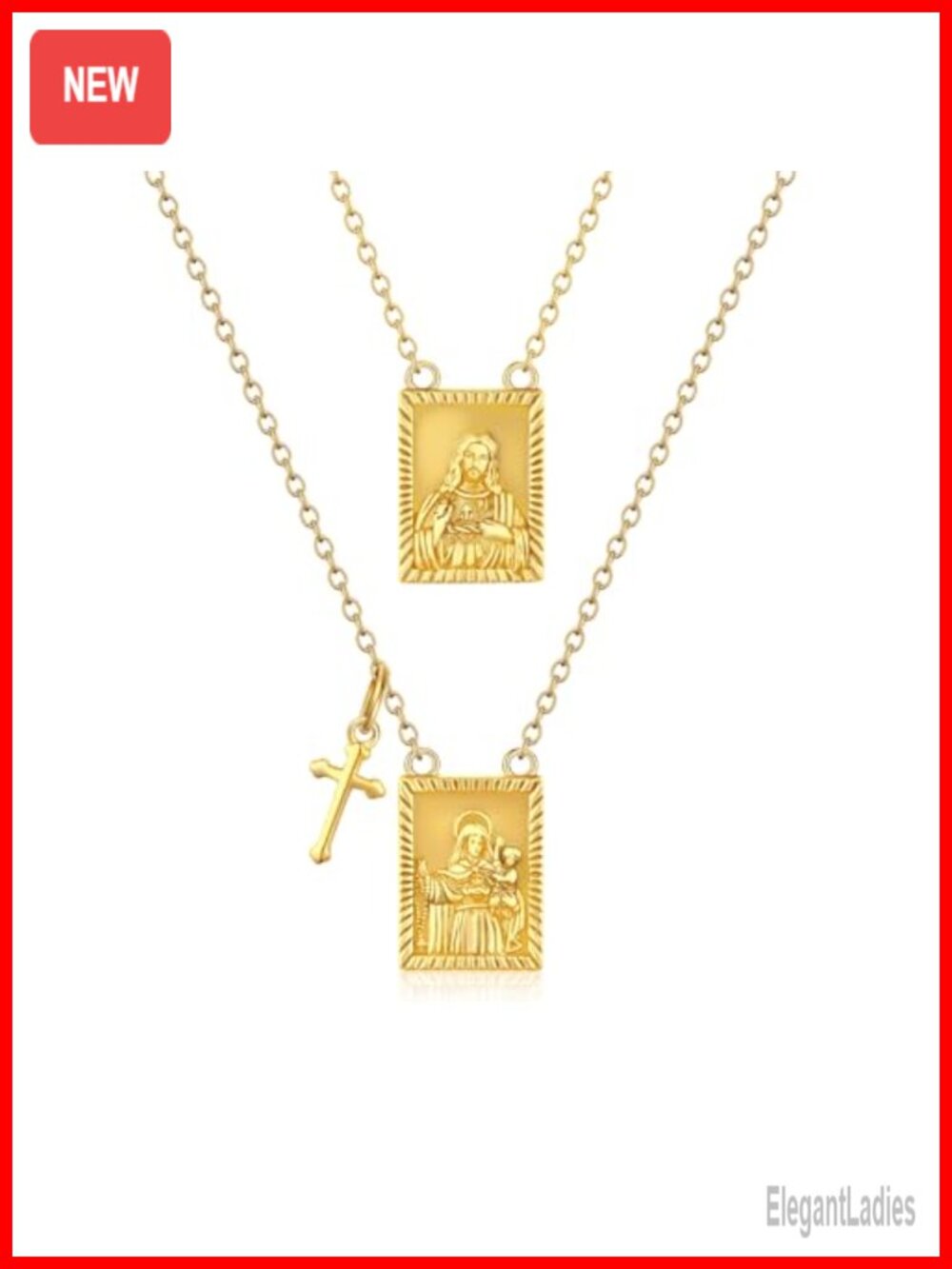 Scapulars Catholic Necklace 925 Sterling Silver Pendant Stainless Steel Chain